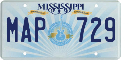 MS license plate MAP729