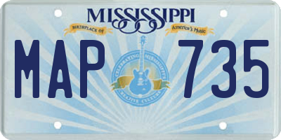 MS license plate MAP735