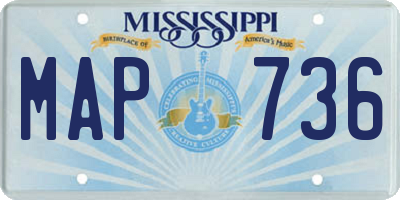 MS license plate MAP736