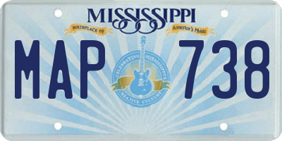 MS license plate MAP738