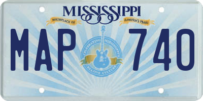 MS license plate MAP740