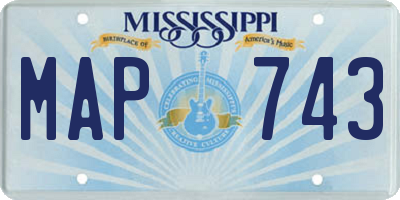 MS license plate MAP743