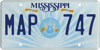 MS license plate MAP747