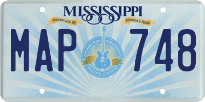 MS license plate MAP748