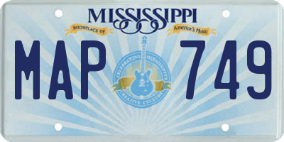 MS license plate MAP749