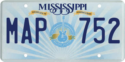 MS license plate MAP752