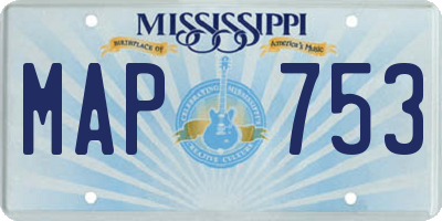 MS license plate MAP753