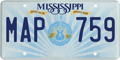 MS license plate MAP759