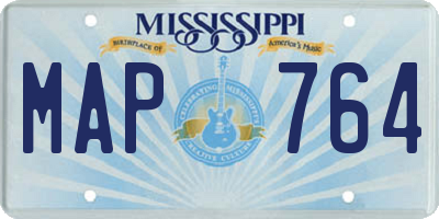 MS license plate MAP764
