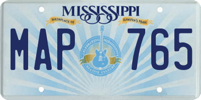 MS license plate MAP765