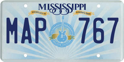 MS license plate MAP767