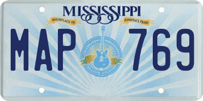 MS license plate MAP769