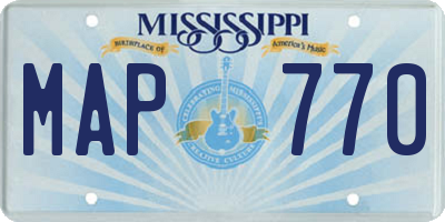 MS license plate MAP770