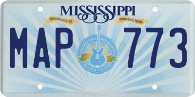 MS license plate MAP773
