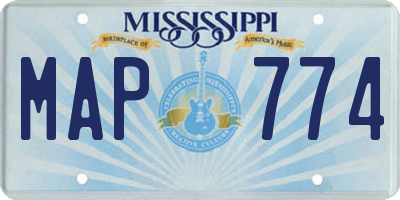 MS license plate MAP774