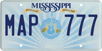 MS license plate MAP777