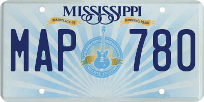 MS license plate MAP780