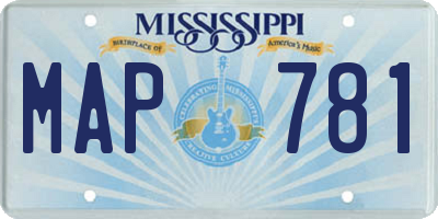 MS license plate MAP781