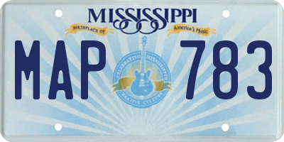 MS license plate MAP783