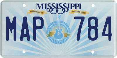 MS license plate MAP784