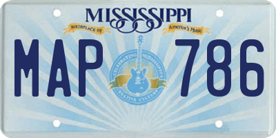 MS license plate MAP786