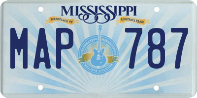 MS license plate MAP787