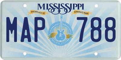 MS license plate MAP788