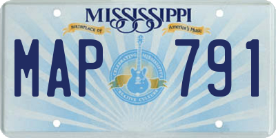 MS license plate MAP791