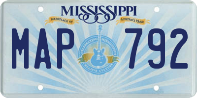 MS license plate MAP792