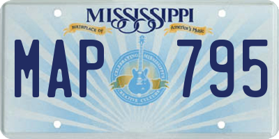 MS license plate MAP795