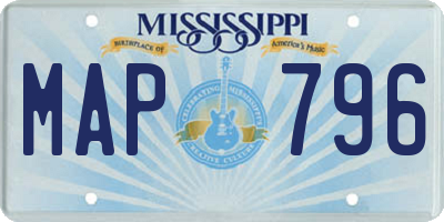 MS license plate MAP796