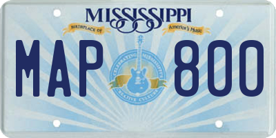 MS license plate MAP800