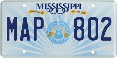 MS license plate MAP802
