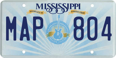 MS license plate MAP804