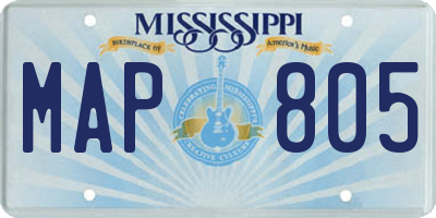 MS license plate MAP805