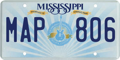 MS license plate MAP806