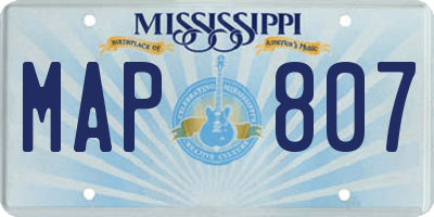 MS license plate MAP807