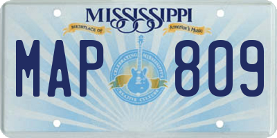 MS license plate MAP809