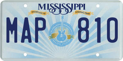 MS license plate MAP810