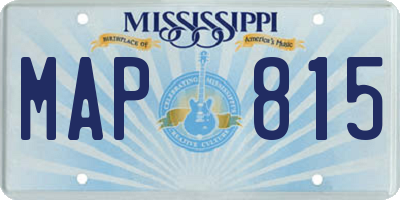 MS license plate MAP815