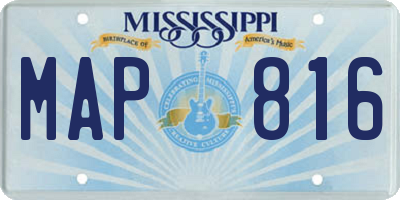 MS license plate MAP816