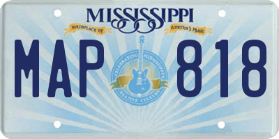MS license plate MAP818