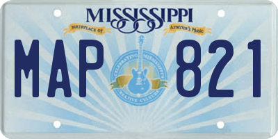 MS license plate MAP821