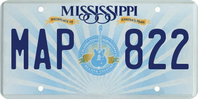 MS license plate MAP822