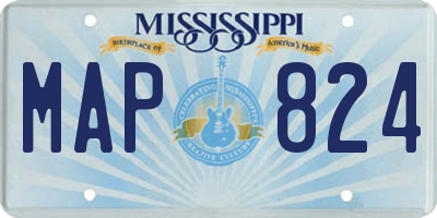 MS license plate MAP824