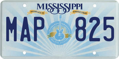MS license plate MAP825