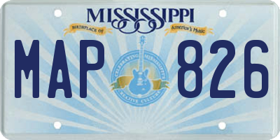MS license plate MAP826