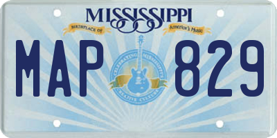 MS license plate MAP829