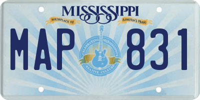 MS license plate MAP831