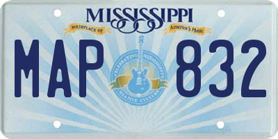 MS license plate MAP832